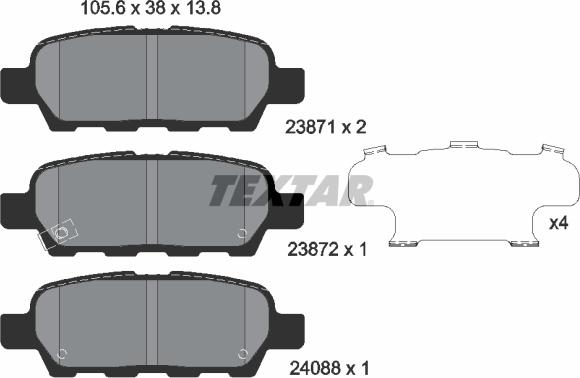 Textar 2387101 - Jarrupala, levyjarru parts5.com