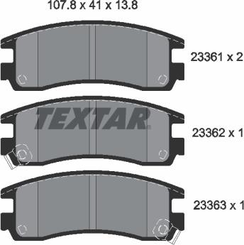 Textar 2336101 - Set placute frana,frana disc parts5.com