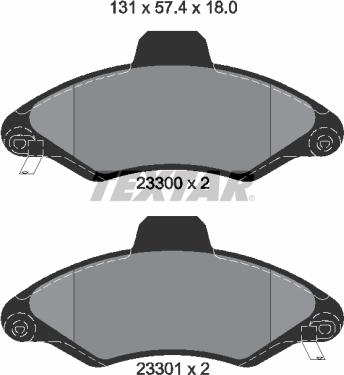 Textar 2330002 - Set placute frana,frana disc parts5.com