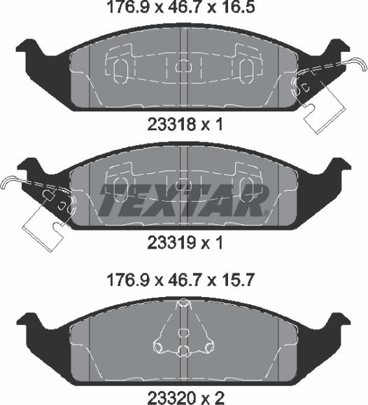 Textar 2331801 - Set placute frana,frana disc parts5.com