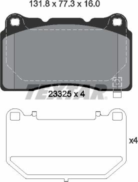 Textar 2332502 - Zestaw klocków hamulcowych, hamulce tarczowe parts5.com