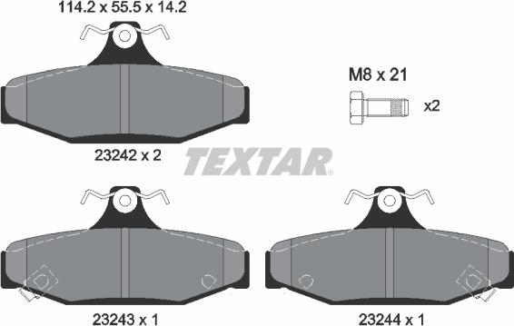 Textar 2324201 - Set placute frana,frana disc parts5.com