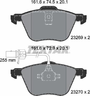 Textar 2326903 - Set placute frana,frana disc parts5.com