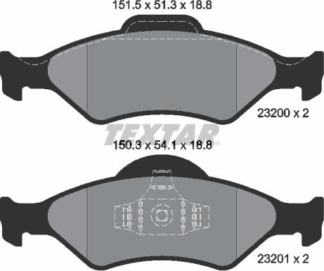 Textar 2320001 - Set placute frana,frana disc parts5.com