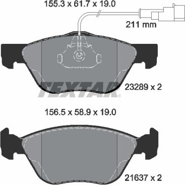 Textar 2328902 - Set placute frana,frana disc parts5.com