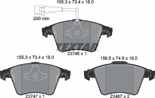 Textar 2374601 - Σετ τακάκια, δισκόφρενα parts5.com