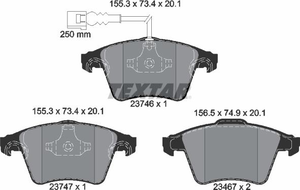 Textar 2374602 - Brake Pad Set, disc brake parts5.com