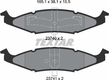 Textar 2374001 - Set placute frana,frana disc parts5.com