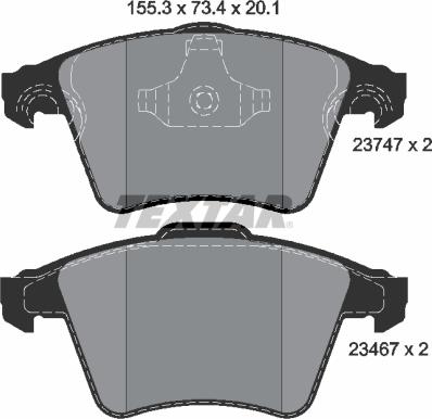 Textar 2374702 - Brake Pad Set, disc brake parts5.com