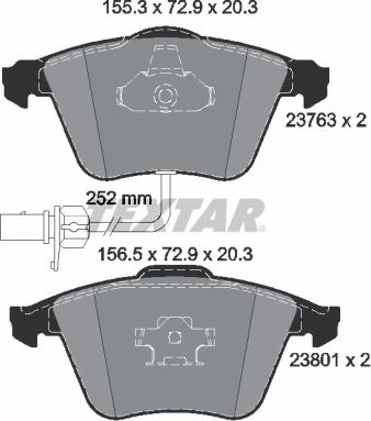 Textar 2376302 - Brake Pad Set, disc brake parts5.com