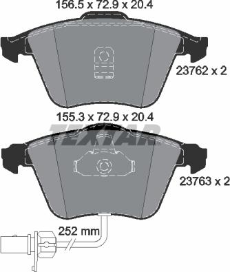 Textar 2376201 - Brake Pad Set, disc brake parts5.com