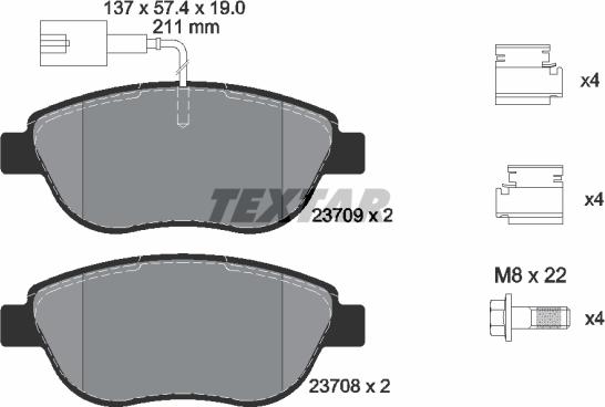 Textar 2370901 - Set placute frana,frana disc parts5.com