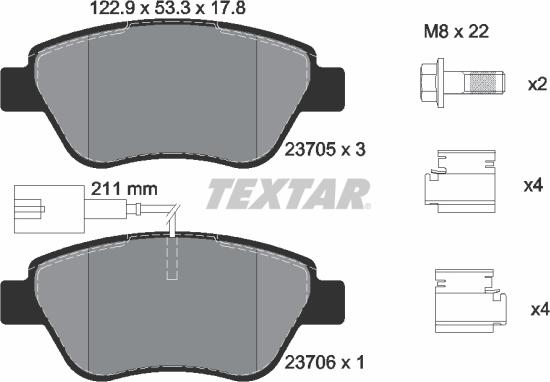 Textar 2370502 - Set placute frana,frana disc parts5.com