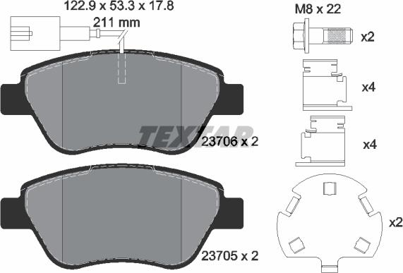 Textar 2370601 - Set placute frana,frana disc parts5.com