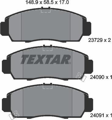 Textar 2372901 - Juego de pastillas de freno parts5.com