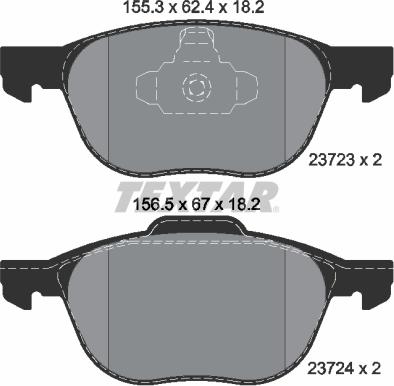 Textar 2372301 - Komplet zavornih oblog, ploscne (kolutne) zavore parts5.com