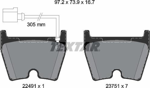 Textar 2249101 - Jarrupala, levyjarru parts5.com