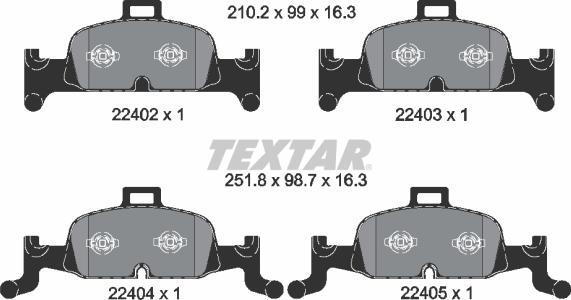 Textar 2240201 - Piduriklotsi komplekt,ketaspidur parts5.com