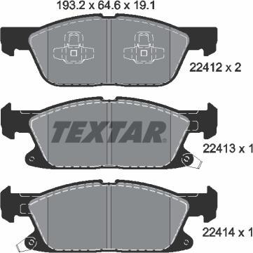 Textar 2241201 - Σετ τακάκια, δισκόφρενα parts5.com