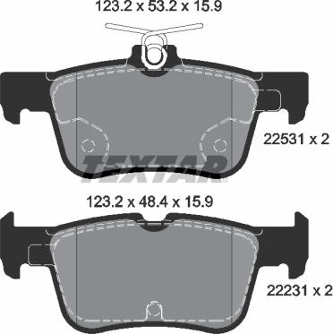 Textar 2253101 - Brake Pad Set, disc brake parts5.com