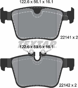 Textar 2214101 - Set placute frana,frana disc parts5.com