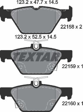 Textar 2215801 - Fren balata seti, diskli fren parts5.com