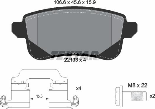 Textar 2210301 - Set placute frana,frana disc parts5.com