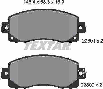 Textar 2280001 - Fékbetétkészlet, tárcsafék parts5.com