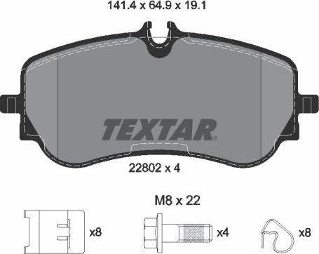 Textar 2280201 - Set placute frana,frana disc parts5.com