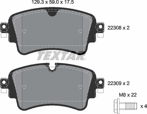 Textar 2230801 - Juego de pastillas de freno parts5.com