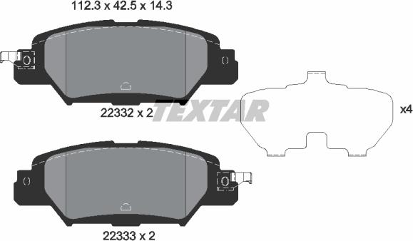 Textar 2233201 - Set placute frana,frana disc parts5.com