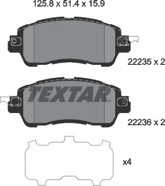 Textar 2223501 - Set placute frana,frana disc parts5.com