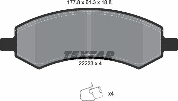 Textar 2222301 - Set placute frana,frana disc parts5.com