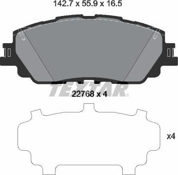 Textar 2276801 - Set placute frana,frana disc parts5.com