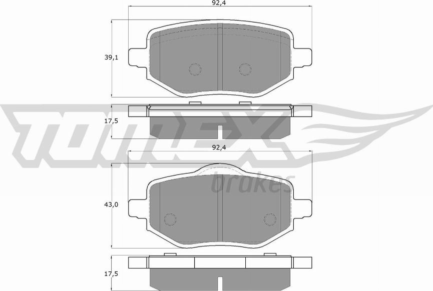 TOMEX brakes TX 60-02 - Fren balata seti, diskli fren parts5.com