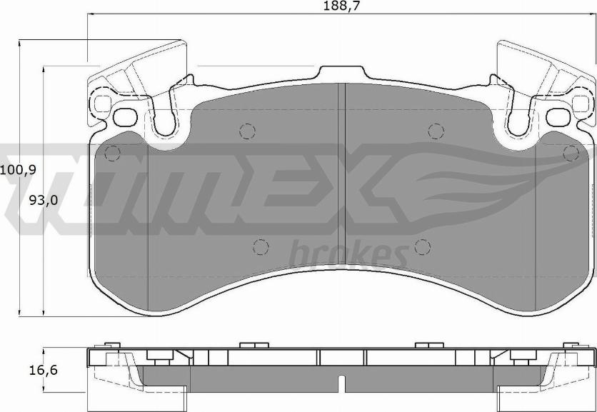 TOMEX brakes TX 19-44 - Komplet zavornih oblog, ploscne (kolutne) zavore parts5.com