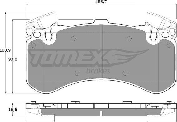 TOMEX brakes TX 19-44 - Brake Pad Set, disc brake parts5.com