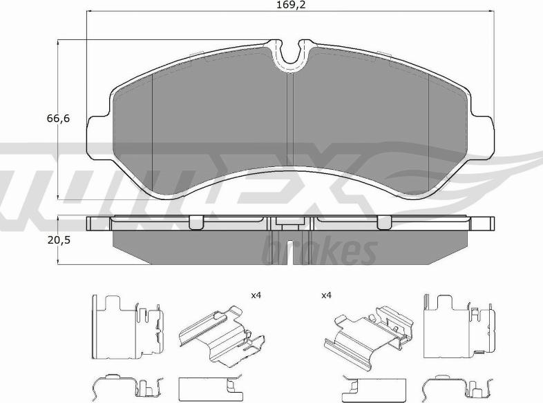 TOMEX brakes TX 19-52 - Sada brzdových destiček, kotoučová brzda parts5.com