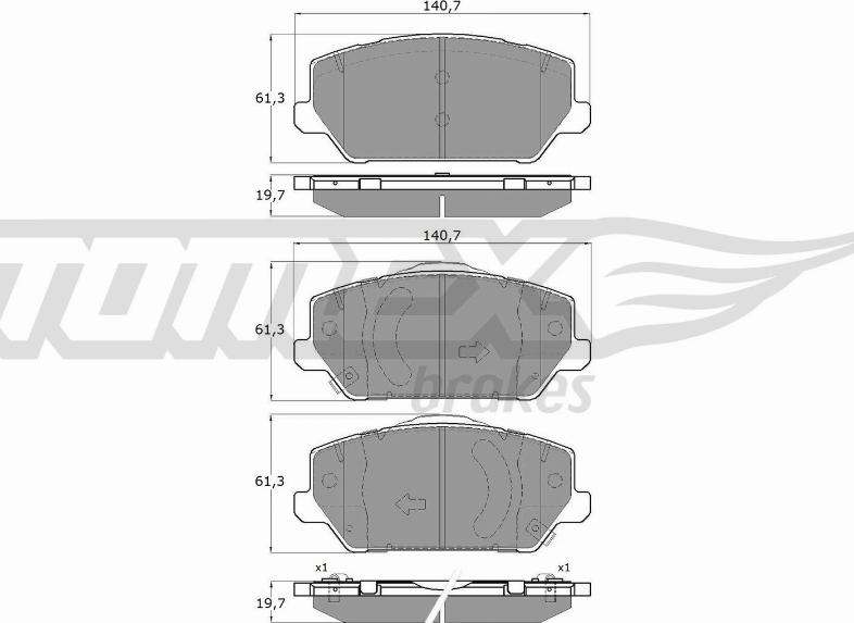 TOMEX brakes TX 19-60 - Set placute frana,frana disc parts5.com