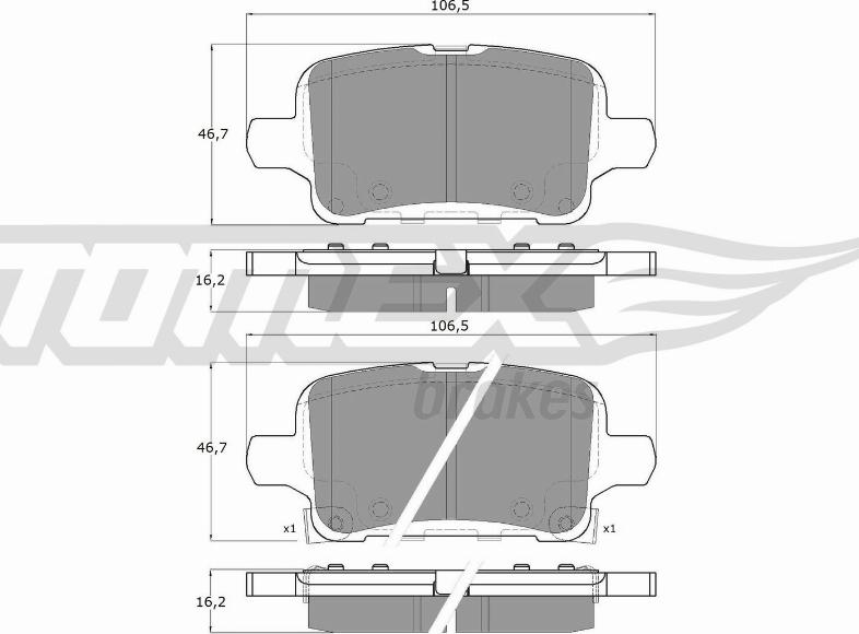 TOMEX brakes TX 19-11 - Brake Pad Set, disc brake parts5.com