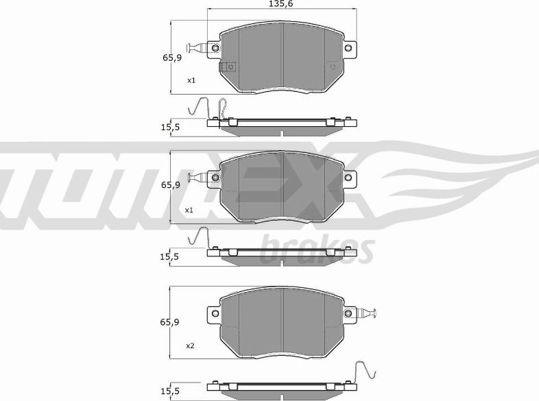 TOMEX brakes TX 19-39 - Brake Pad Set, disc brake parts5.com