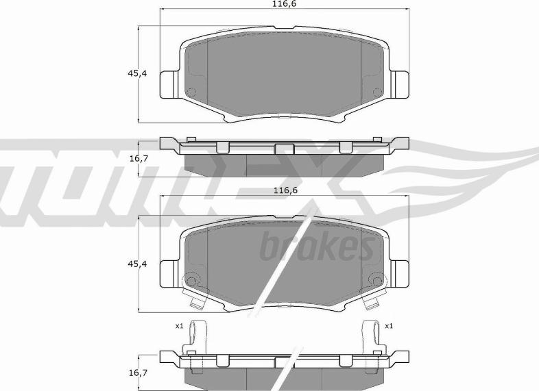 TOMEX brakes TX 19-21 - Bremsbelagsatz, Scheibenbremse parts5.com