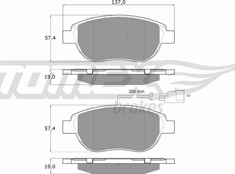 TOMEX brakes TX 14-45 - Σετ τακάκια, δισκόφρενα parts5.com