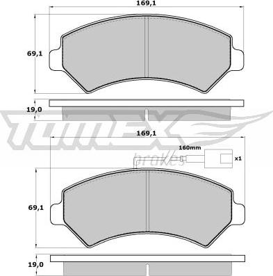 TOMEX brakes TX 14-40 - Set placute frana,frana disc parts5.com