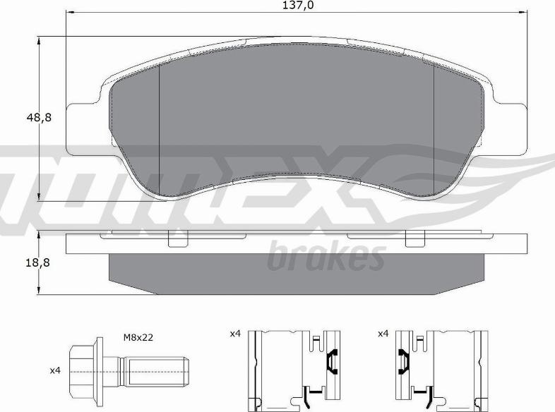 TOMEX brakes TX 14-41 - Set placute frana,frana disc parts5.com