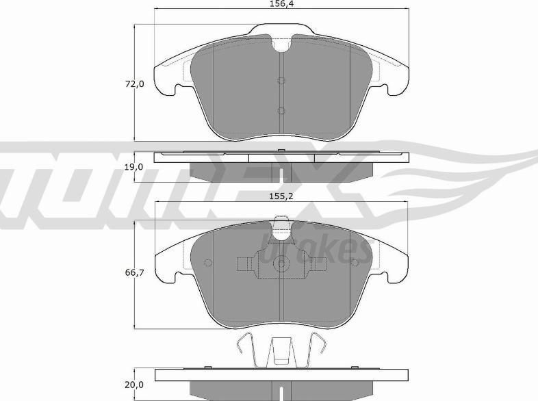 TOMEX brakes TX 14-47 - Комплект спирачно феродо, дискови спирачки parts5.com