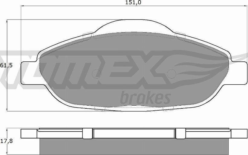 TOMEX brakes TX 14-66 - Komplet zavornih oblog, ploscne (kolutne) zavore parts5.com