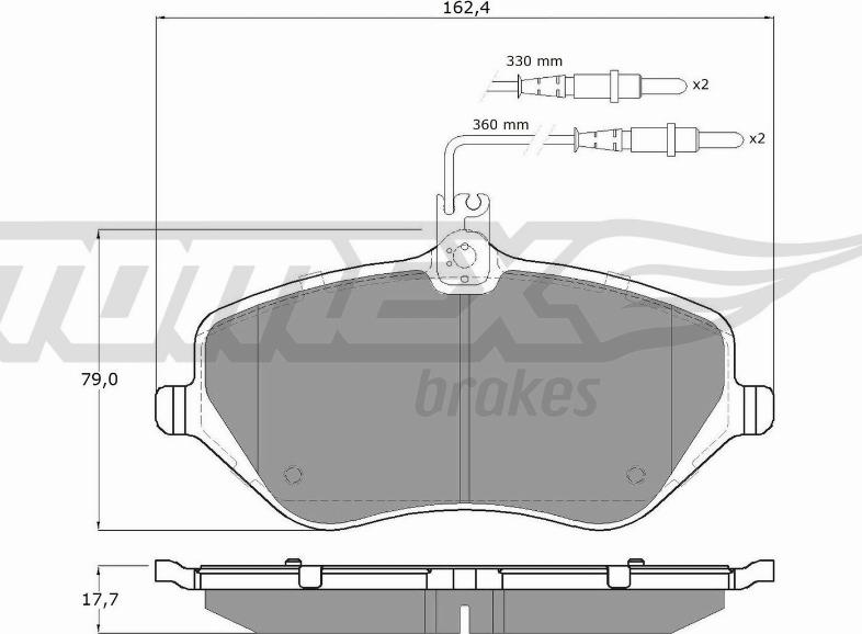 TOMEX brakes TX 14-68 - Brake Pad Set, disc brake parts5.com