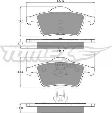 TOMEX brakes TX 14-05 - Zestaw klocków hamulcowych, hamulce tarczowe parts5.com