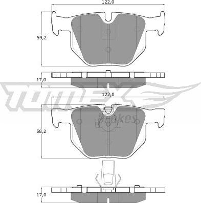 TOMEX brakes TX 14-81 - Juego de pastillas de freno parts5.com